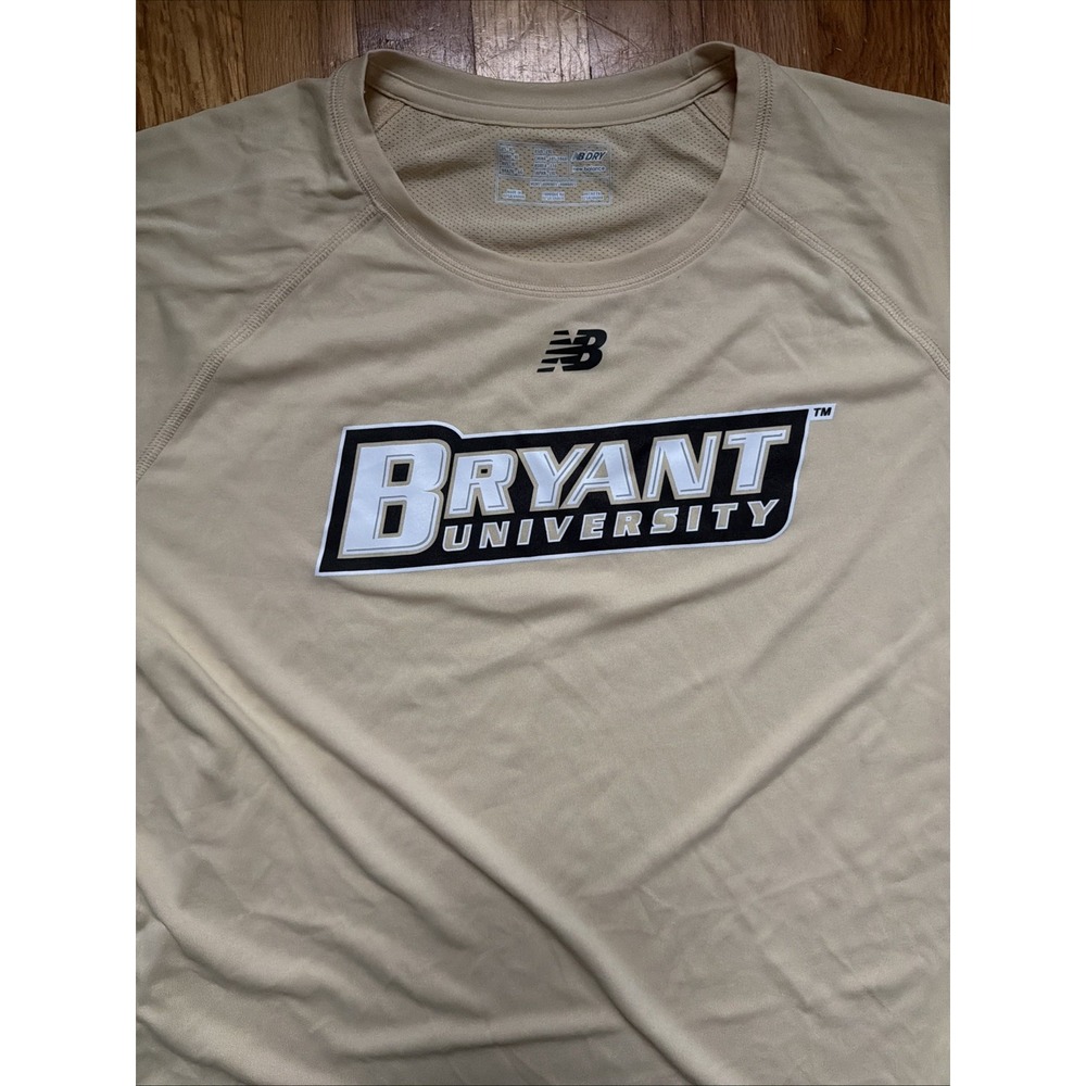 Bryant University New Balance Shirt Mens XL Beige NB-Dry Vented Athletic Tee